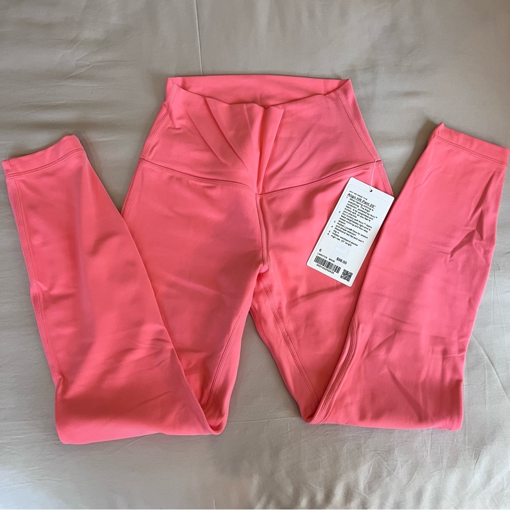 Women’s Lululemon 25” Align leggings size 6 color raspberry cream